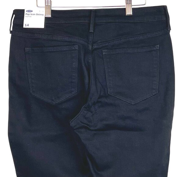Old Navy Womens Black Jeans Size 14 Pop Icon Skinny Mid-Rise Denim Stretch NWT - Picture 8 of 15